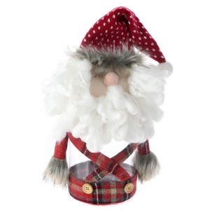 Коледен пластмасов буркан, Дядо Коледа, червен, 40 см