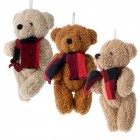 Комплект плюшени мечета с червени шалчета