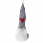 Дядо Коледа висулка, филц, сив, 20 см