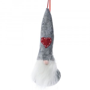 Дядо Коледа висулка, филц, сив, 20 см