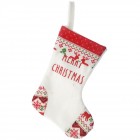 Коледен ботуш от плат, бял, 15х20 см