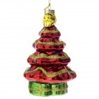 Стъклена играчка за елха, дръвче, 7х12 см