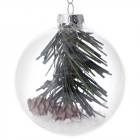 Стъклена топка с вътрешна декорация, к-т 6 бр, ф 8 см