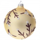 Стъклена топка, златна с орнаменти, к-т 4 бр, ф 10 см