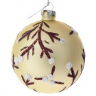 Стъклена топка, златна с орнаменти, к-т 6 бр, ф 8 см