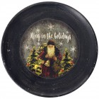 Дървена чиния RING IN THE HOLIDAYS, ф40 см