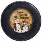 Дървена чиния SNOW FRIENDS WELCOME, ф40 см