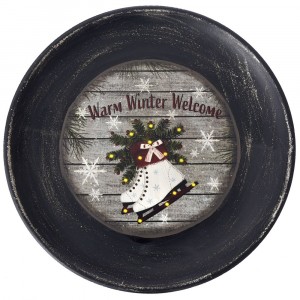 Дървена чиния WORM WINTER HOLIDAYS, ф40 см