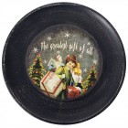 Дървена чиния GREATEST GIFT, ф40 см