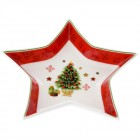 Чиния от китайски порцелан, елха, звезда, 18 см