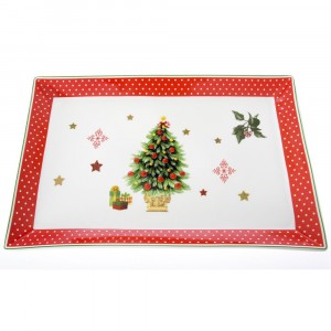 Чиния от китайски порцелан, елха, 26х38 см