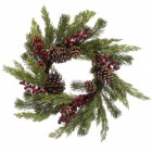 Елхови венец с шишарки и боровинки, 50 см