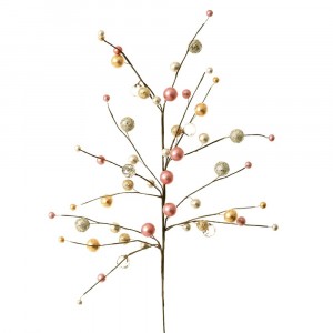 Стрък от розови и златни перли, 82 см