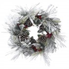 Заскрежен венец с шишарки и топчета, 65 см