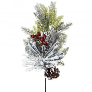 Заскрежен клон с шишарки и топчета, 75 см