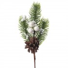 Клонка с шишарка и бели перли, 20 см