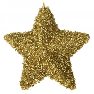 Звезда злато със стърготини, 12 см