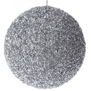 Топка сребро със стърготини, 15 см