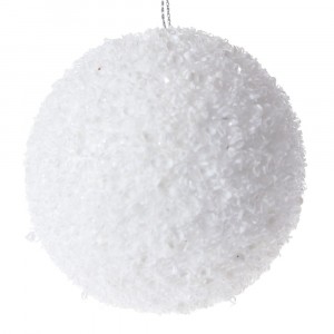 Топка бяла със стърготини, 8 см