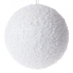 Топка бяла със стърготини, 10 см