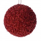 Топка червена със стърготини, 8 см