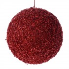Топка червена със стърготини, 10 см