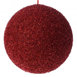 Топка червена със стърготини, 15 см