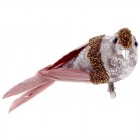 Птичка с щипка, кафява с перли, 16х6 см