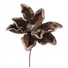 Стрък магнолия, кафе с брокат, 24 см