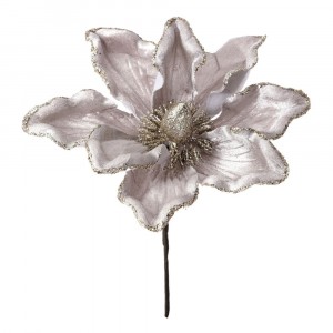 Стрък магнолия, шампанско с брокат, 24 см