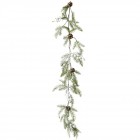 Гирлянд с шишарки и бели топчета