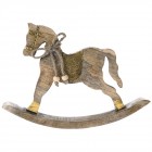 Дървен люлеещ се кон с метално седло, 33х27 см