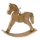 Дървен люлеещ се кон с метално седло, 24х17 см