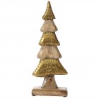 Елха от дърво и метал, злато, 24х60 см