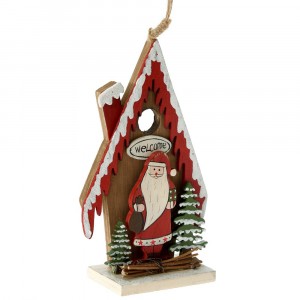 Дървена висулка, къща, 9х4х16 см