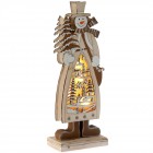 Дървен Снежко със светлина, 9х5х23 см