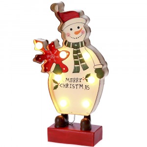 Светещ метален Снежко, 14х25 см