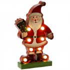 Светещ метален Дядо Коледа, 12х19 см