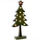 Метална светеща зелена елха, 15х33 см