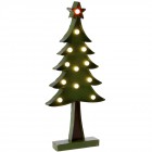 Метална светеща зелена елха, 17х40 см
