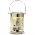 Стъклен свещник, злато, 9х10 см