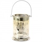 Стъклен свещник, злато, 13х17 см