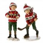 Керамично момче с барабан / стик, 11х7х17 см