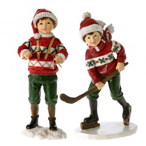 Керамично момче с барабан / стик, 11х7х17 см