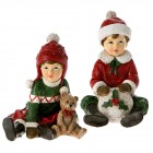 Керамично седящо момче / момиче, 7,5х7х10 см