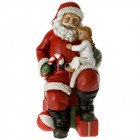 Керамичен Дядо Коледа с момиче, 10х10х18 см