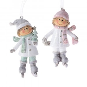 Керамични висулки, момче / момиче, 6х3х9 см