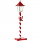 Метална лампа с LED светлина, бяло и червено, 14х10х55 см