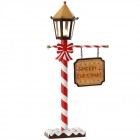 Металена лампа с LED  светлина и надпис , бяло и червено, 26х9х51 см