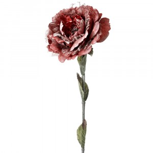 Заскрежено цвете с дантела, червено, 13х65 см